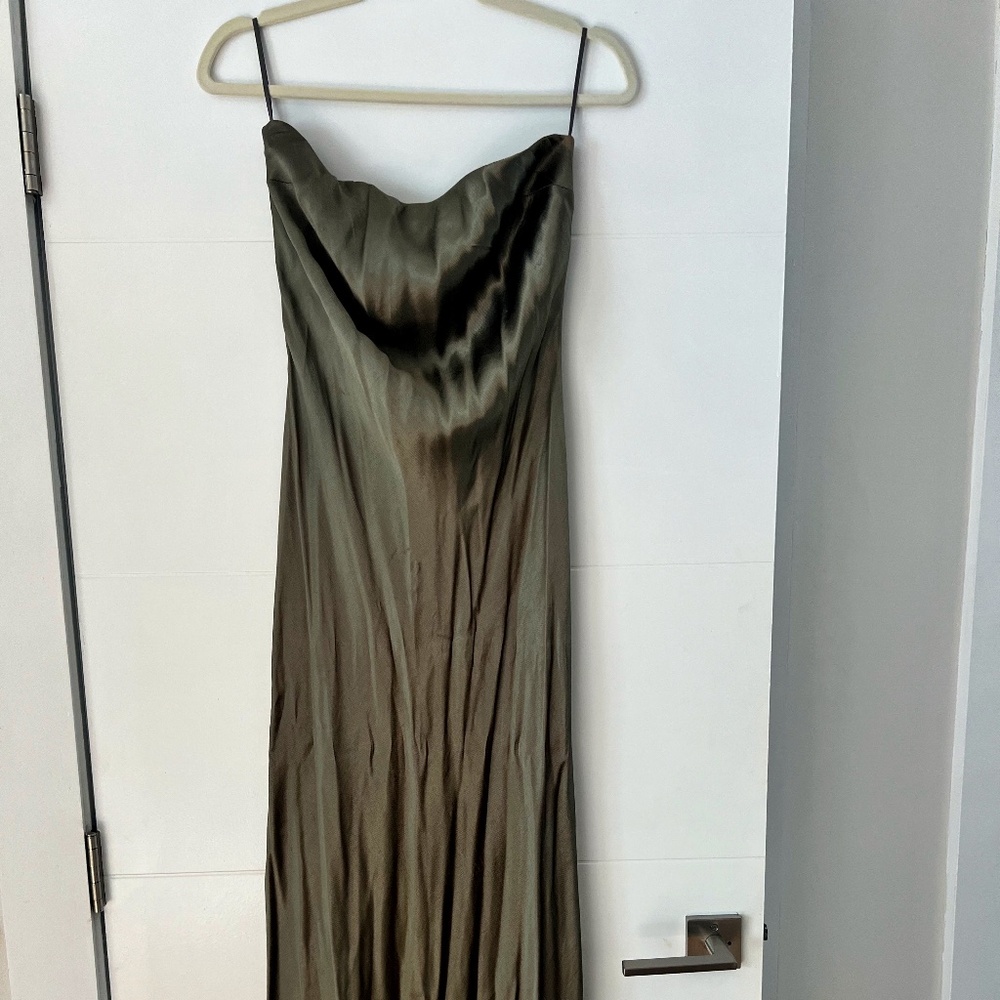 Bec & Bridge Moondance Strapless Gown – Size 14 AU (10 US) (Dark Olive)